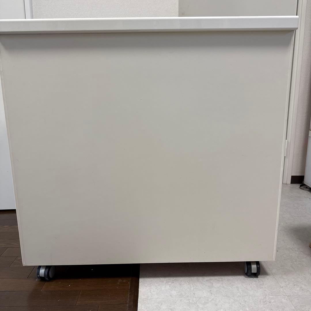 パモウナ キッチンカウンター 白 キャスター付き