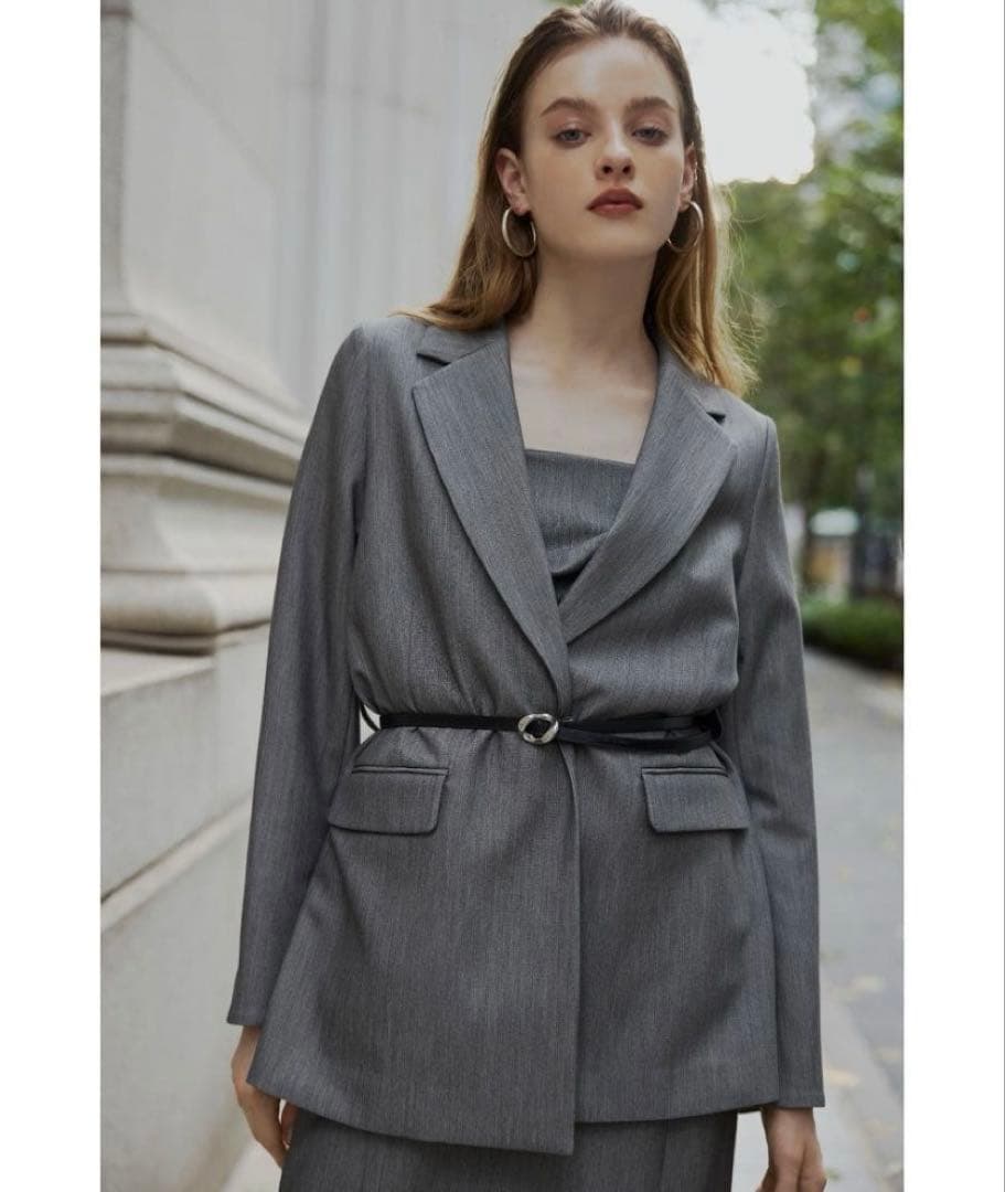 Aimeine エメイン バックスリットベルトジャケット