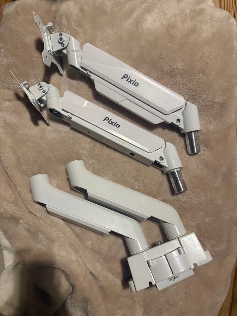 Pixxo ホワイト モニターアーム 2画面用　マウントプレート