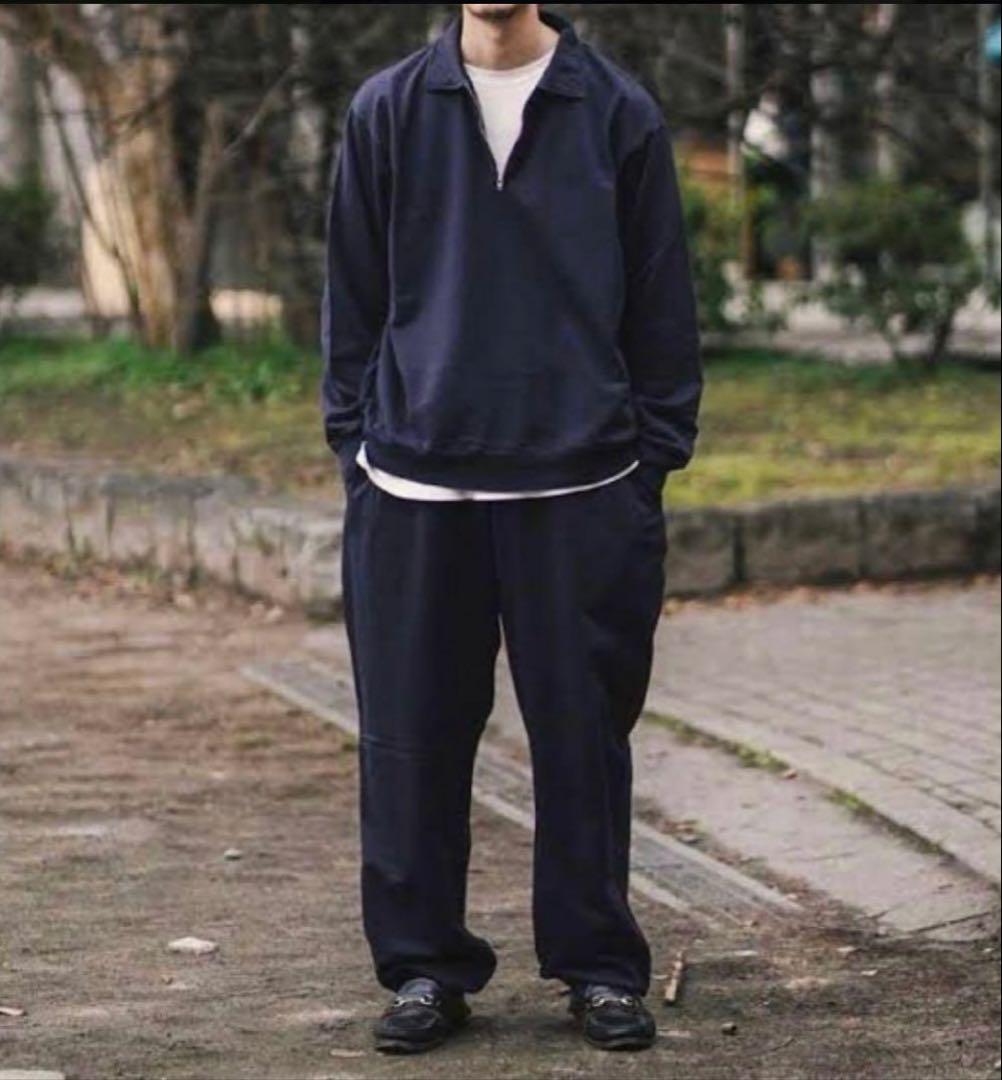 COMOLI コットンシルクジャージハーフ ジッププルオーバー サイズ3