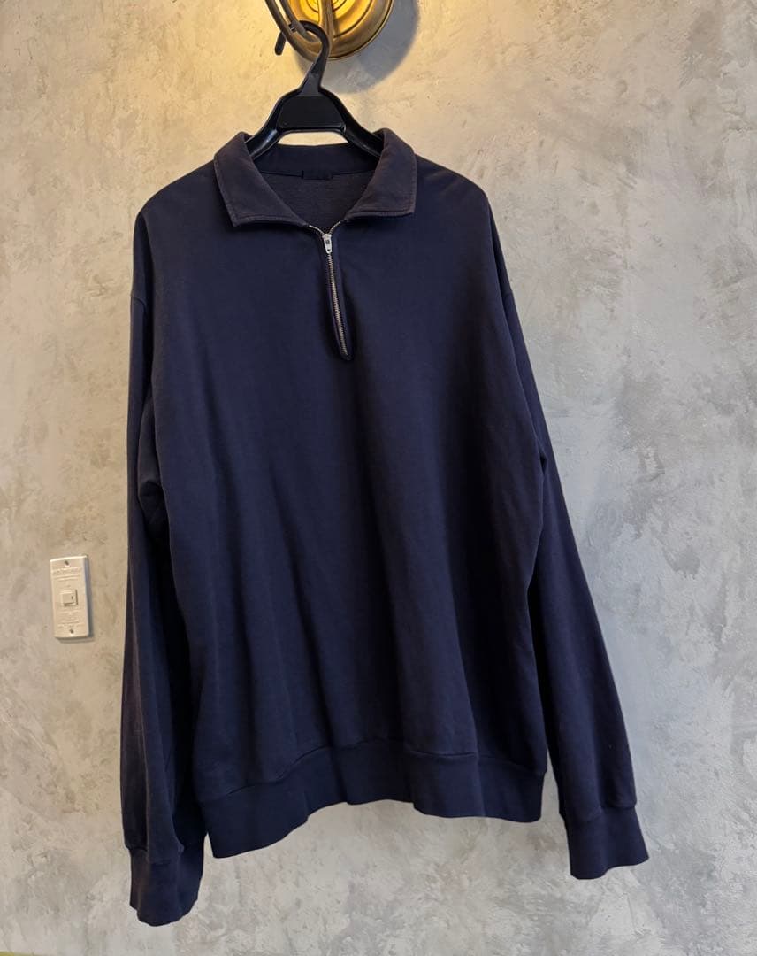 COMOLI コットンシルクジャージハーフ ジッププルオーバー サイズ3