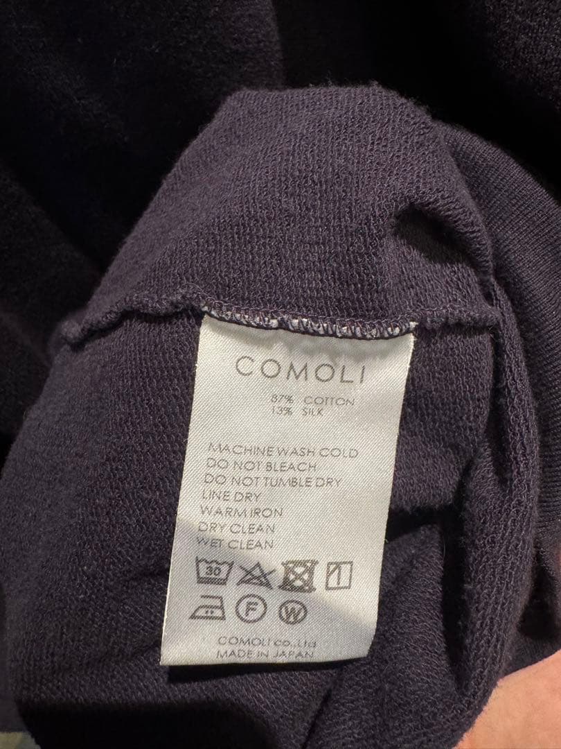 COMOLI コットンシルクジャージハーフ ジッププルオーバー サイズ3