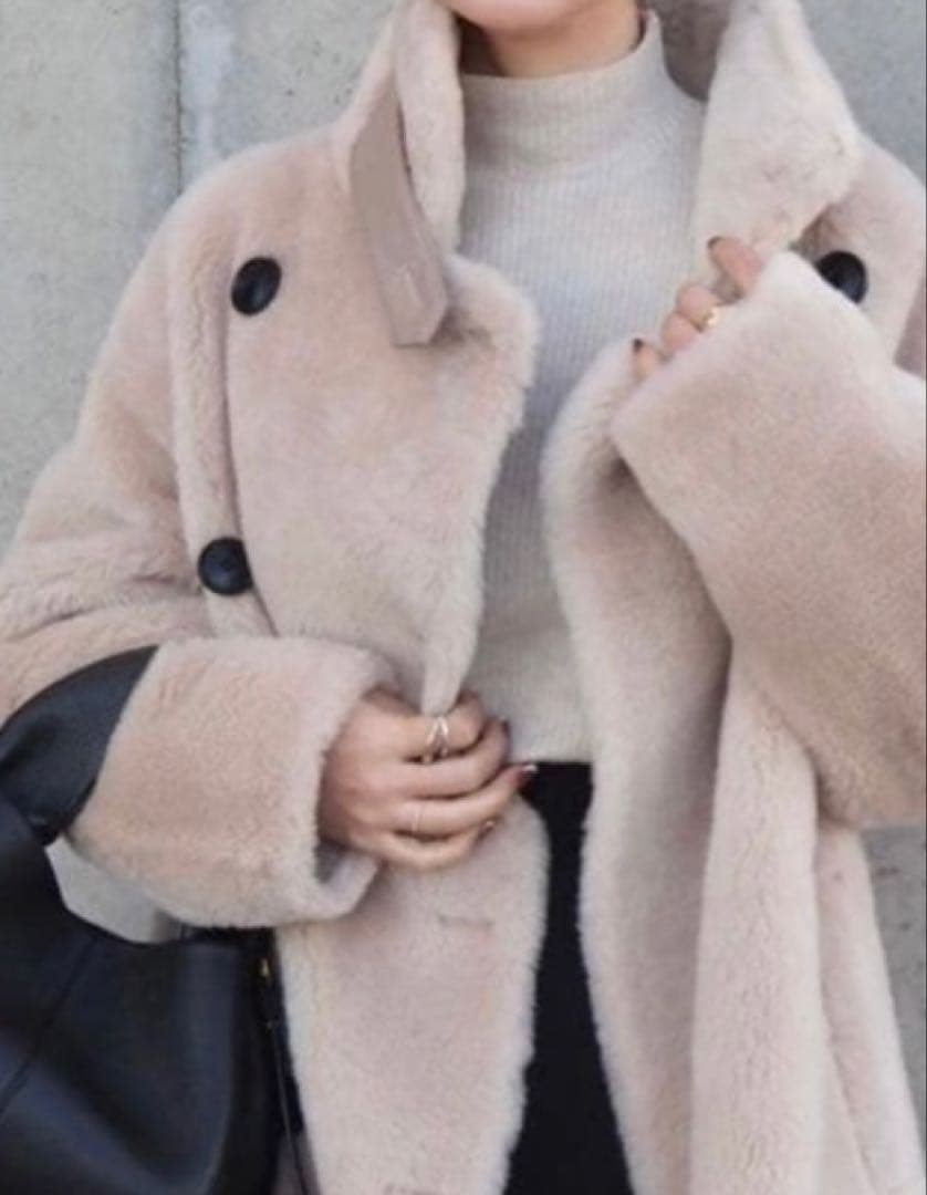 ◆ スタンドカラーボアミドルジャケット LAULEN