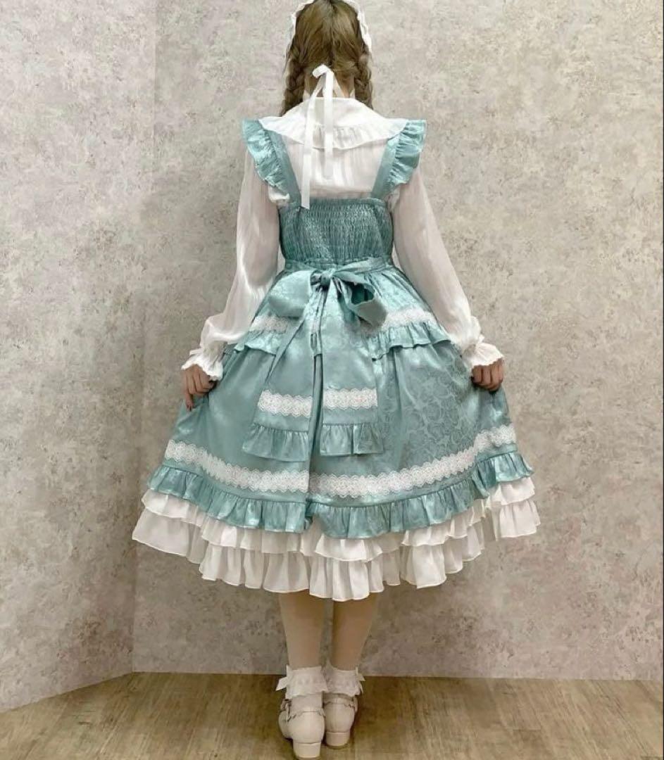 axes femme kawaii ロマンスローズジャンスカ　グリーン　M