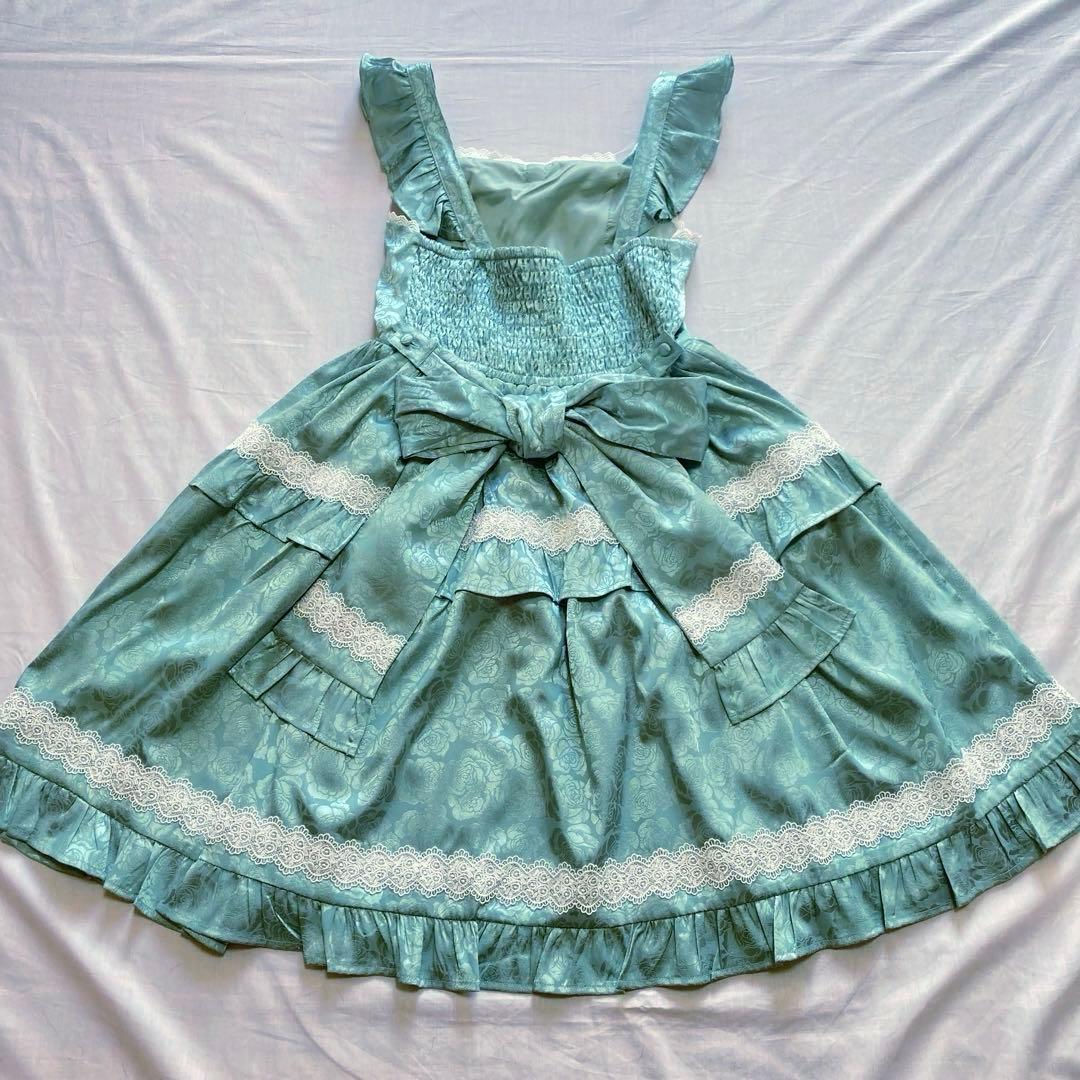 axes femme kawaii ロマンスローズジャンスカ　グリーン　M