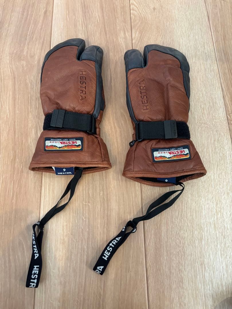 ヘストラ　Hestra ミトングローブ サイズ9 ブラウン/ブラック