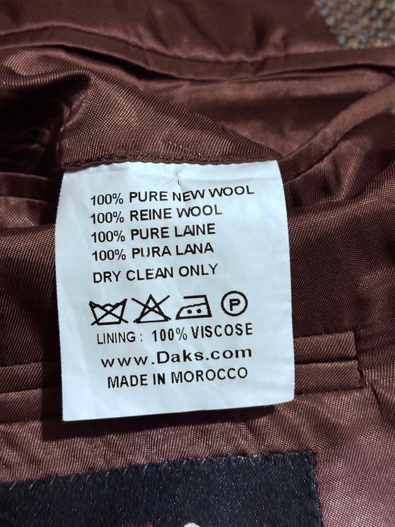 DAKS ブラウンツイード ハンティングジャケット　エルボーパッチ