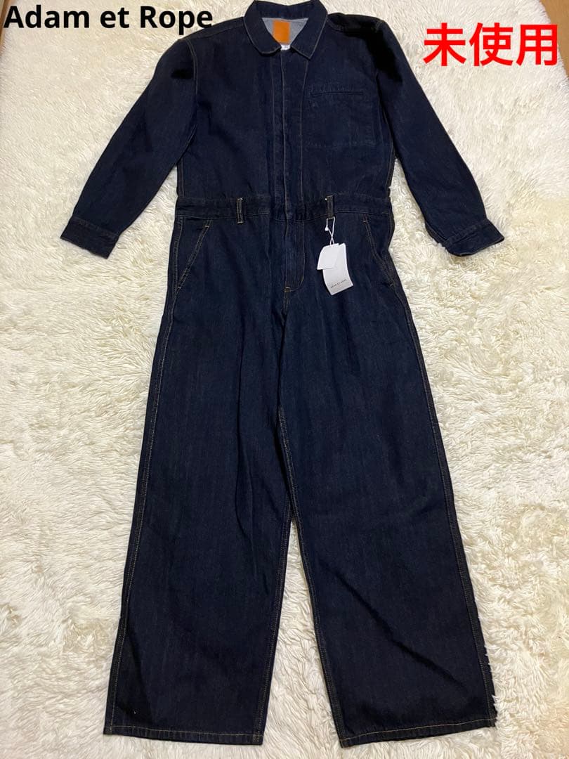 未使用　アダムエロペ　ジーンズ　デニム　インディゴ　オールインワン