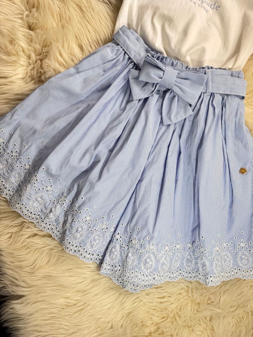 kate spade ストライプスリーブT エンブロイダリーキュロット 160