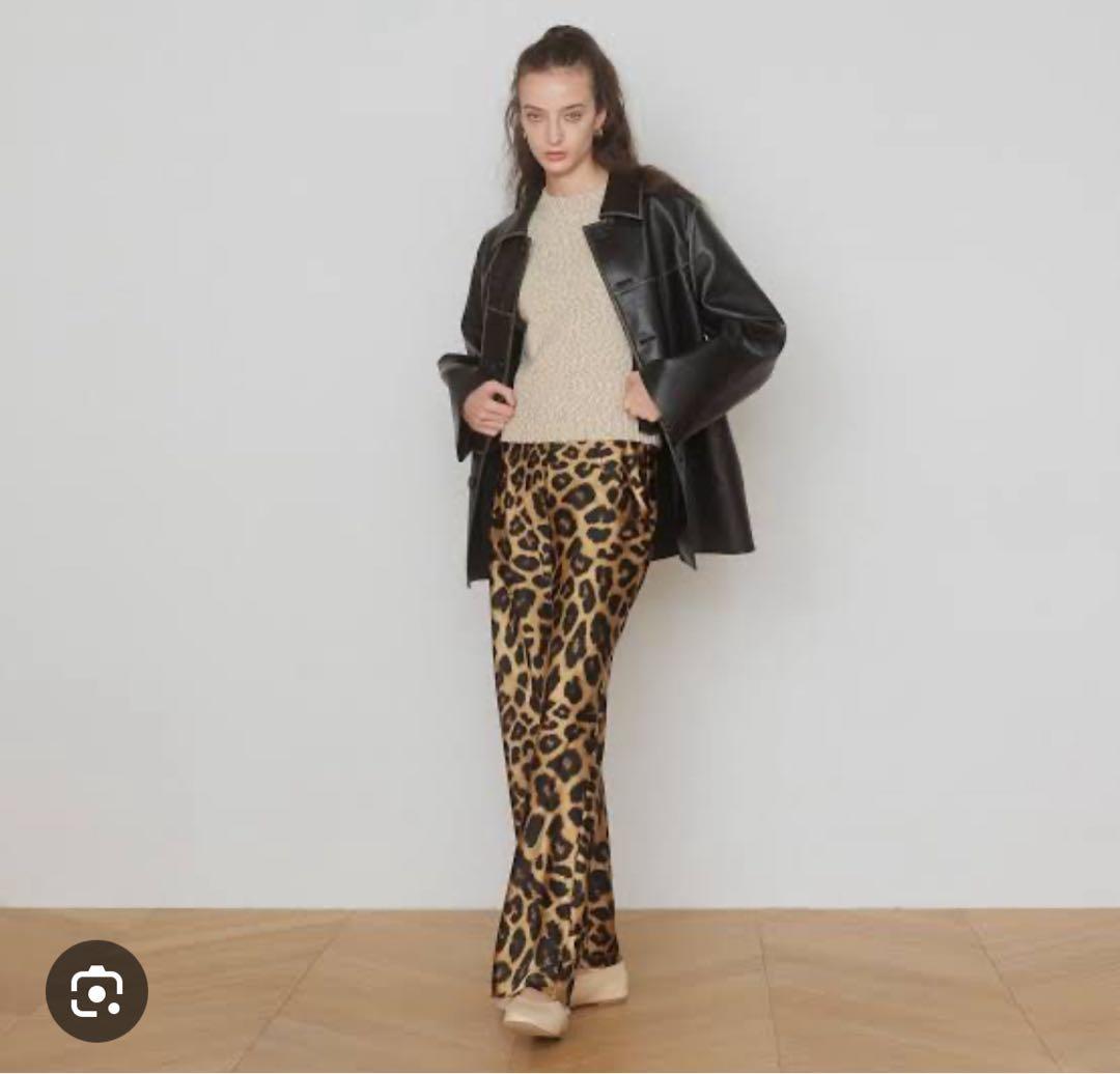 Sea Room Lynn レオパードサテンストレートパンツM