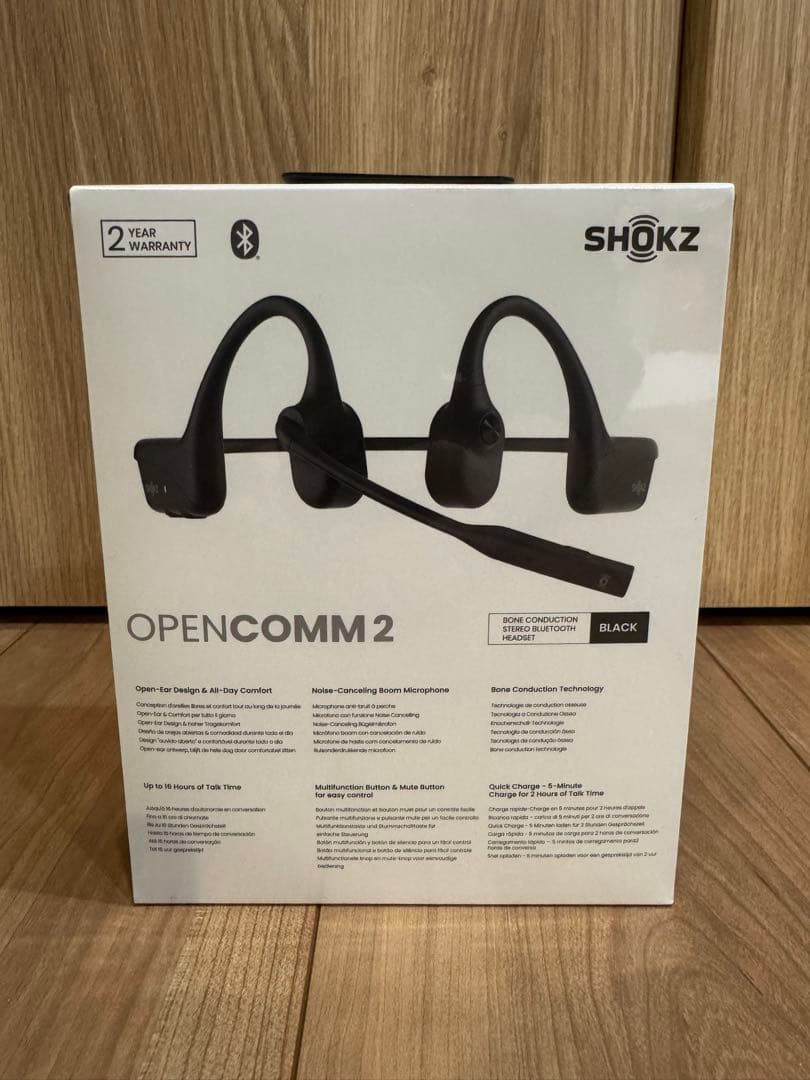 新品未開封 SHOKZ OPENCOMM2 ブラック　Bluetooth対応