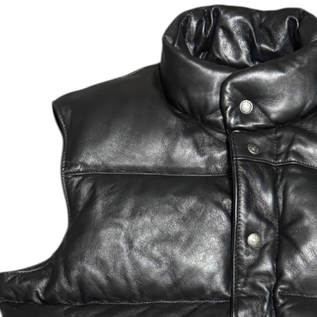 美品 Schott 米国製 204D 羊革 レザーダウンベスト ブラック L