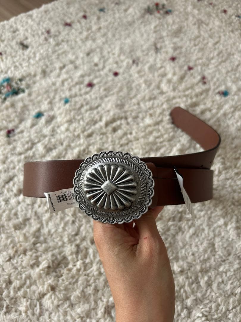 ラルフローレン　ブラウンレザーベルト メタルバックル