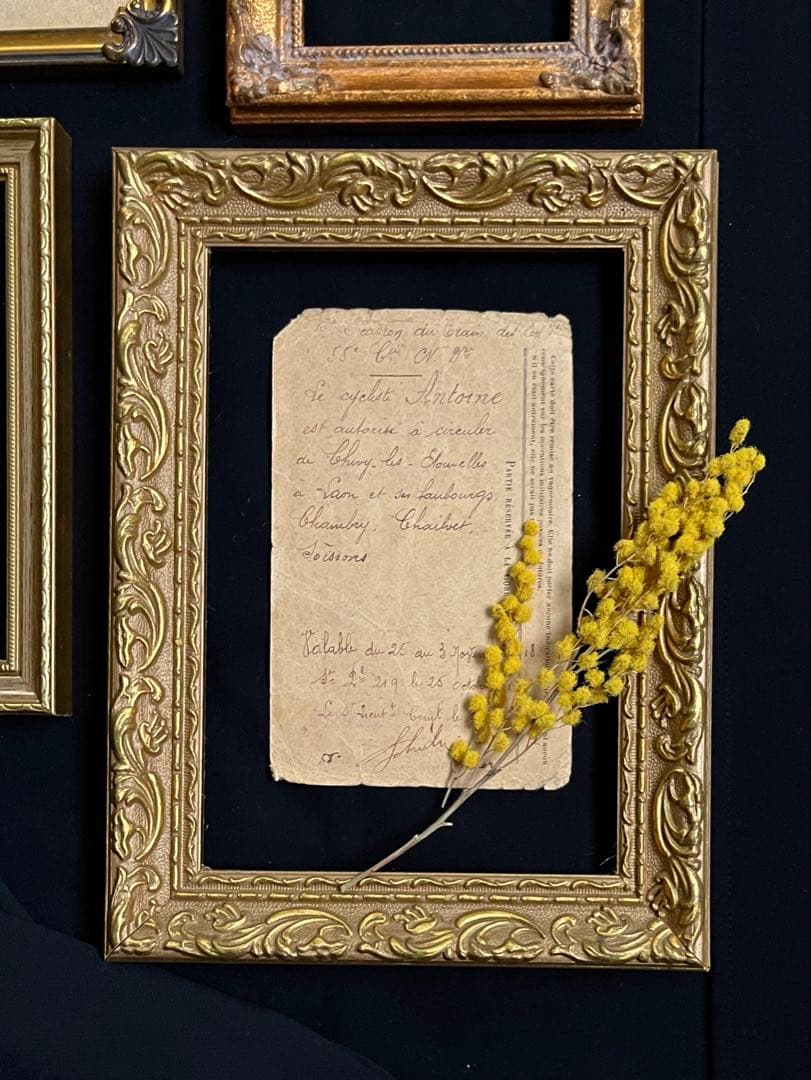 ◆フランスアンティーク｜写真立てフレームフォトスタンド木枠額縁額装ガラス壁掛け