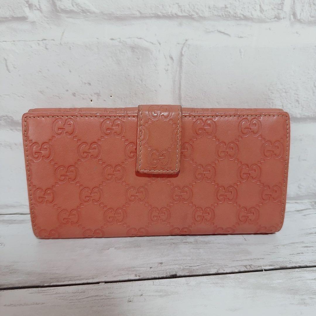 グッチシマ GUCCI 長財布 レザー GG柄　Gチャーム　ゴールド　正規品