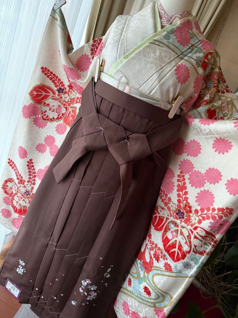 振袖フルセット アイボリー×ピンク×コーラル×ペールブルー×ゴールド 古典柄