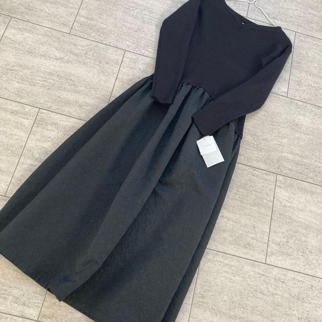 セルフォード　ニット切り替えワンピース