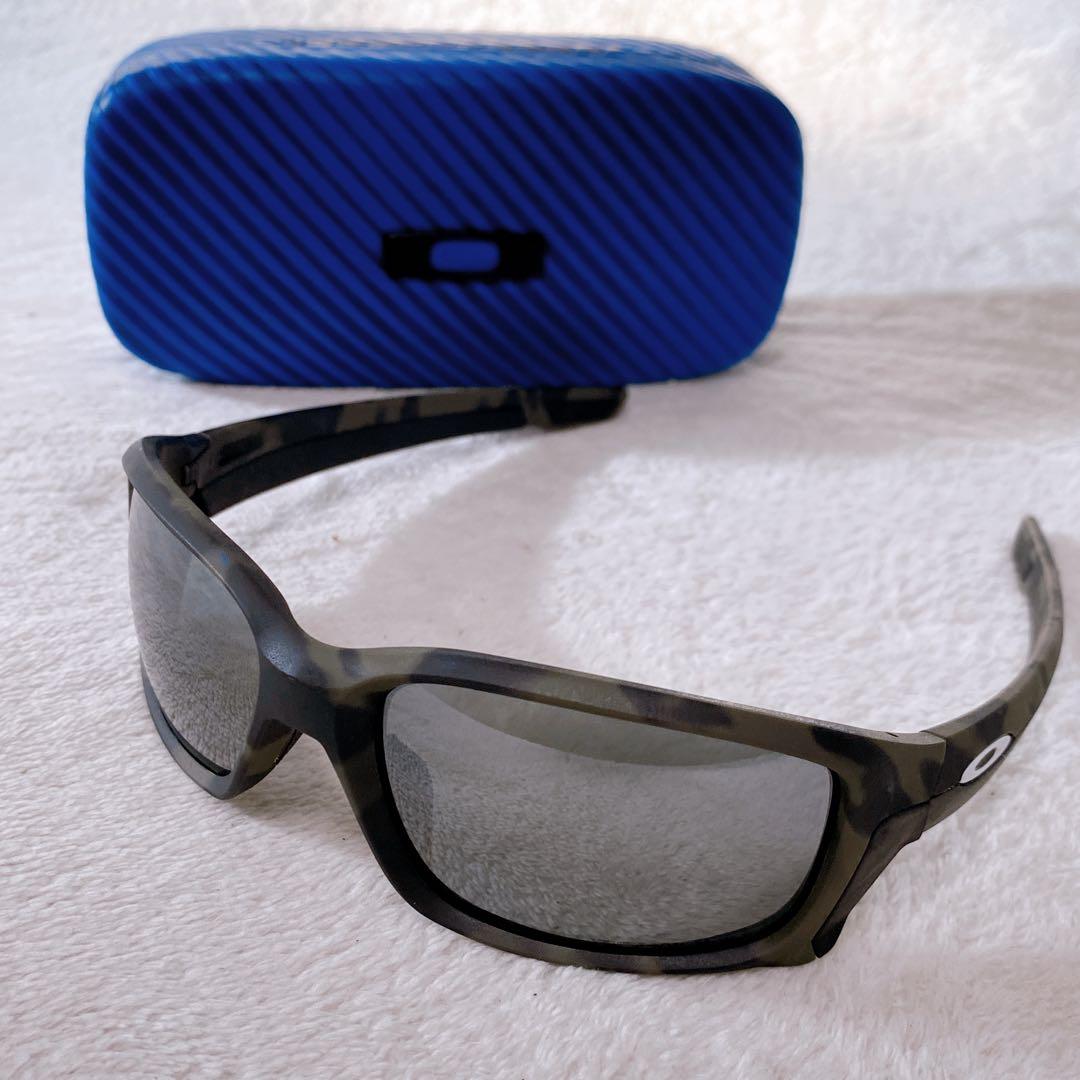 美品　オークリー　ストレートリンク　偏光サングラス　ブラック　黒　迷彩　ケース付