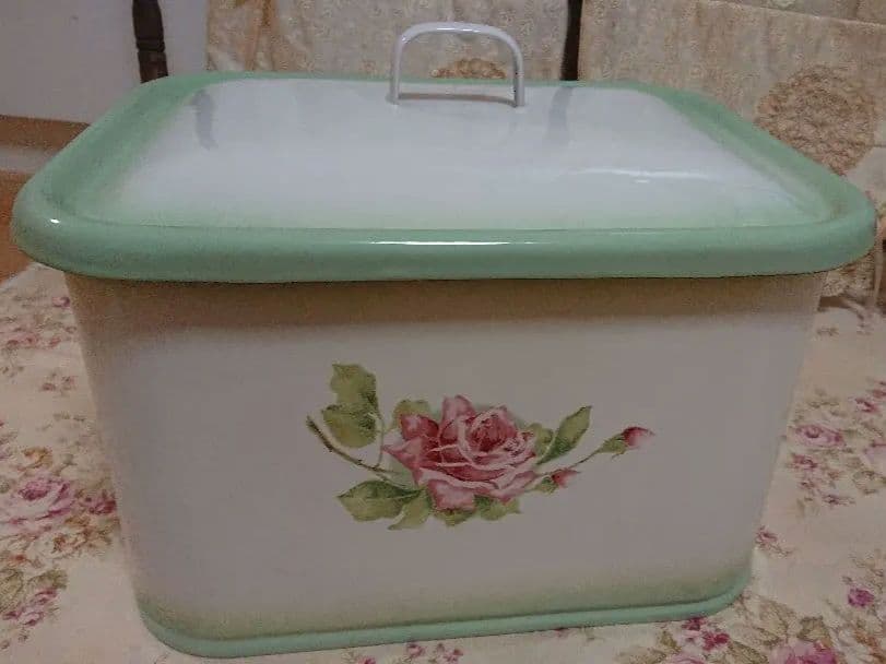 イマン　イマンガーデン　ストッカー　Imane 花柄　　グリーン　ホーロー