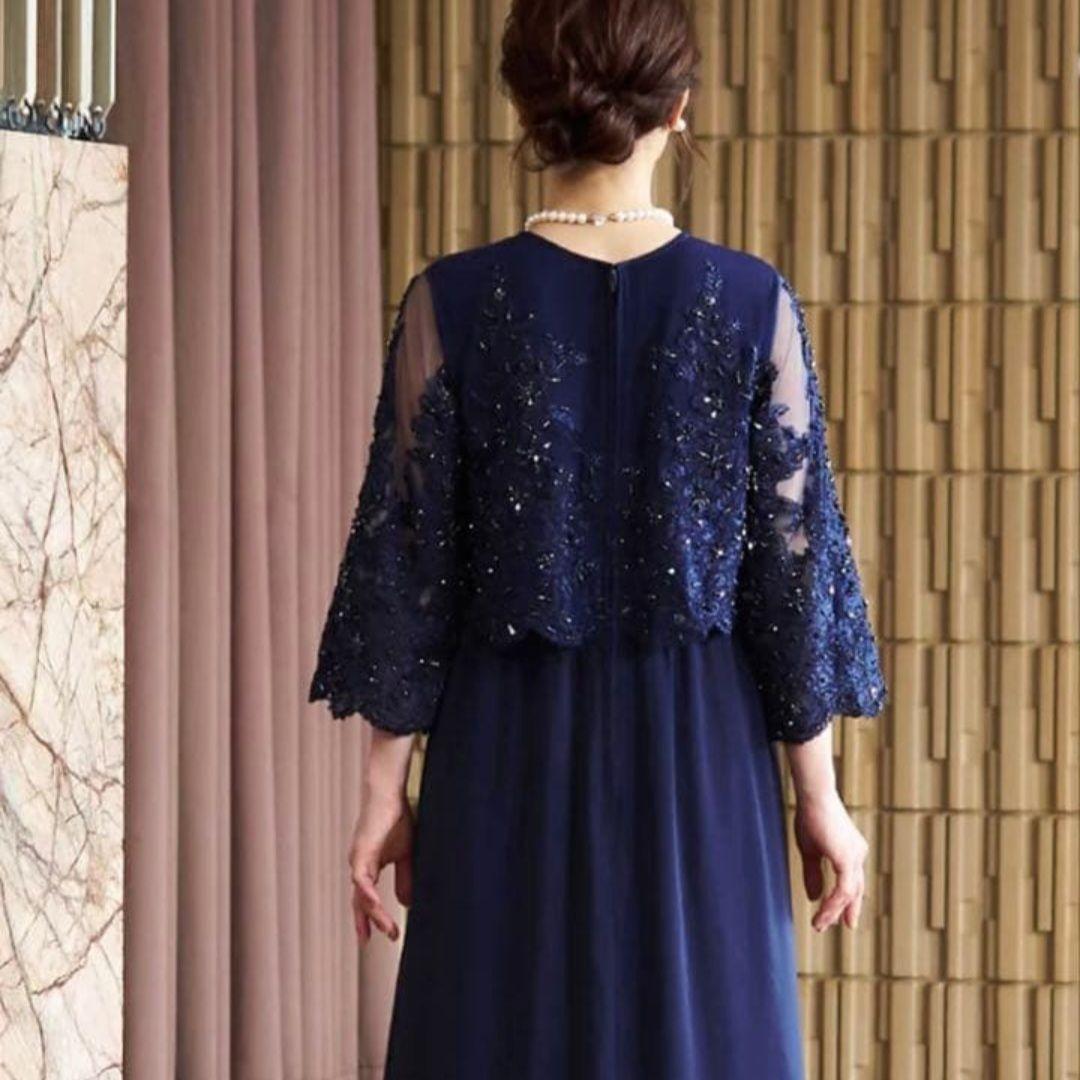 ✨️マザーズドレス TWEED DONNA ネイビー 11号　母親　結婚式