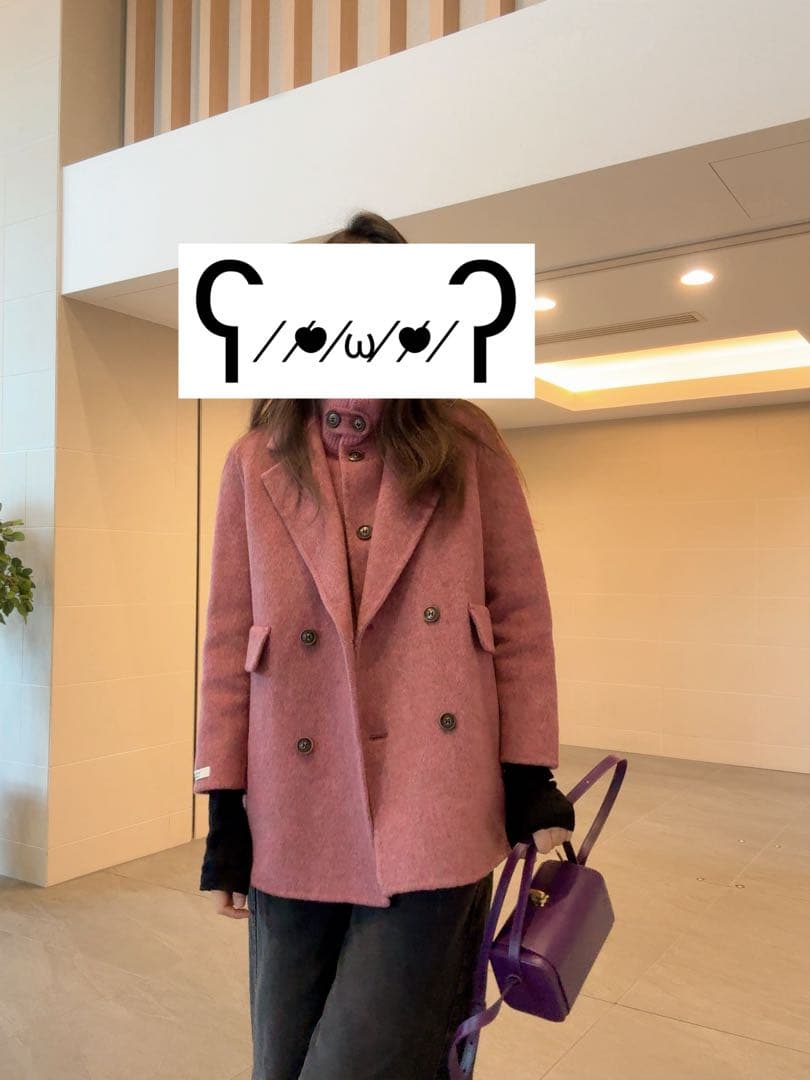 ピンク テーラードジャケット ウール混合