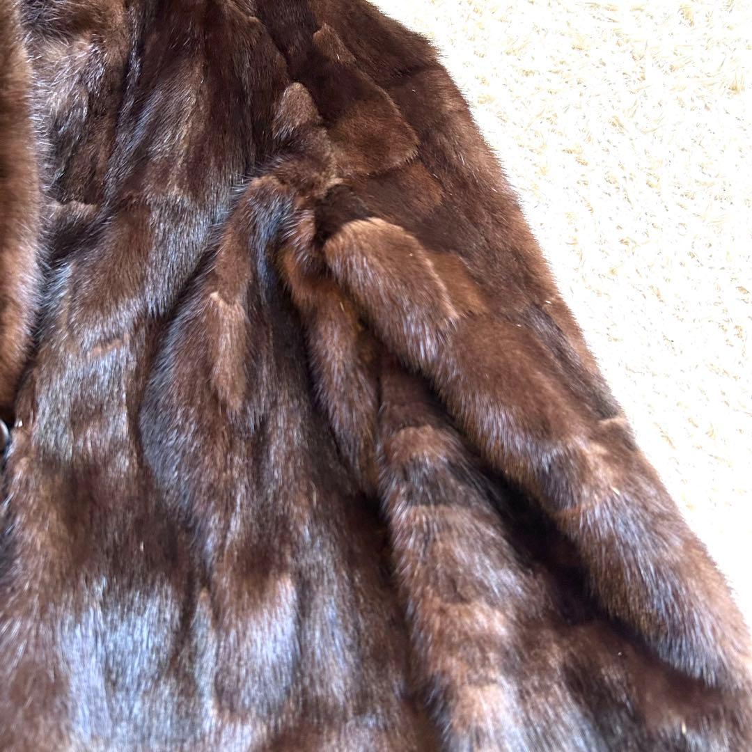 【希少デザインEMBA✨️リバーシブルミンク】 デミバフ コート M 本毛皮 絹