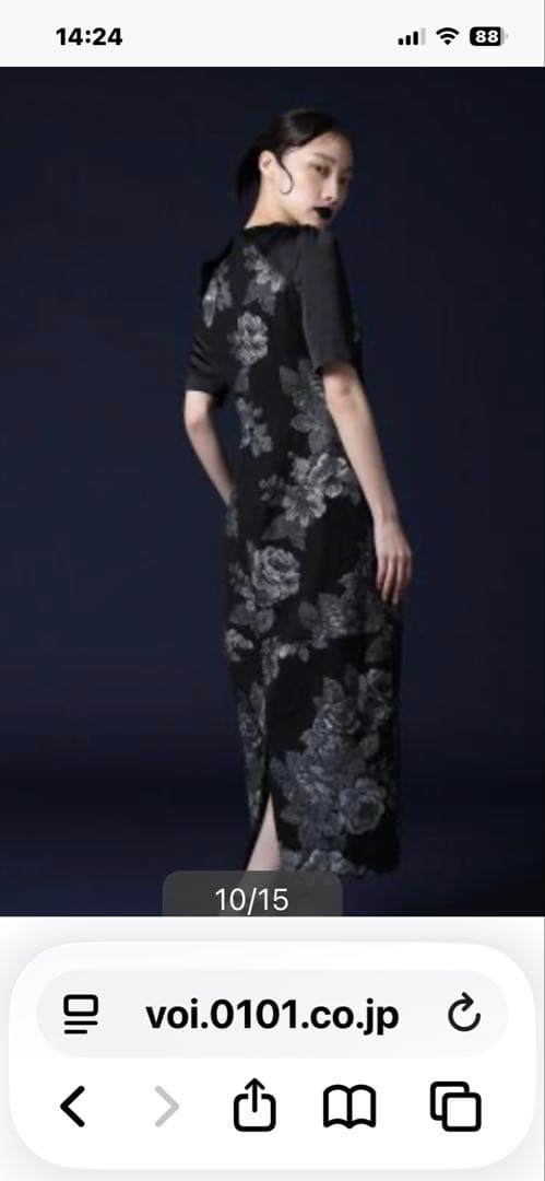 resil×足利 ゴブラン織りワンピース　黒　花柄　新品未使用　ヤマダヤ